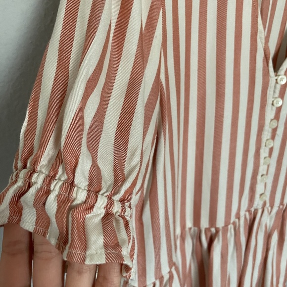 MADEWELL Striped Peplum Button Top XXS (fits S!) - Picture 7 of 9